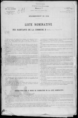 Recensement de la population : Ailly-sur-Somme