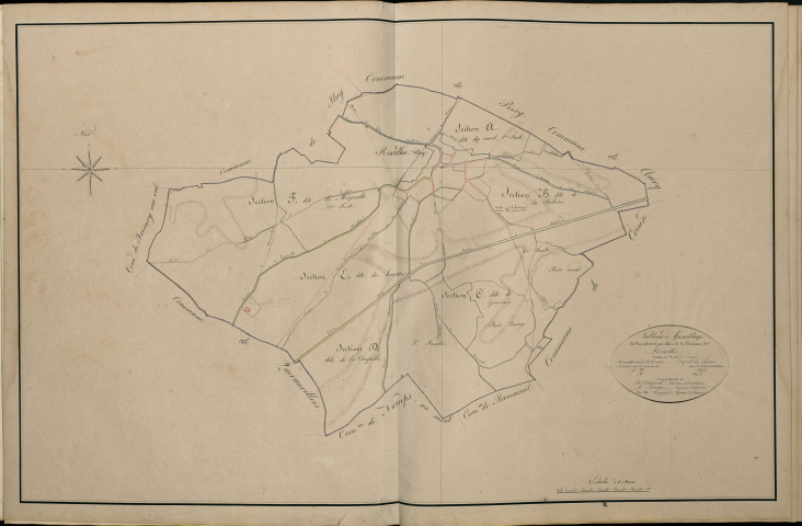 Plan du cadastre napoléonien - Atlas cantonal - Revelles : tableau d'assemblage
