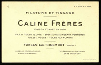 Filature et tissage CALINE Frères - Maison fondée en 1870