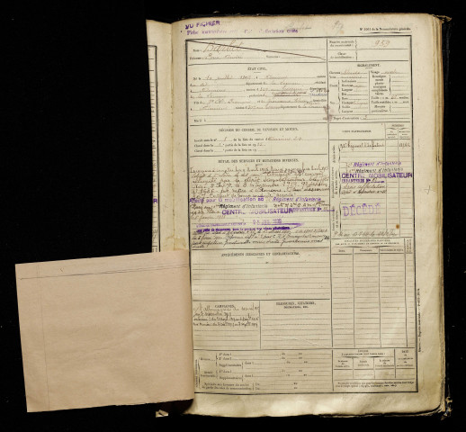 Barbet, René André, né le 10 juillet 1896 à Amiens (Somme), classe 1916, matricule n° 959, Bureau de recrutement d'Amiens