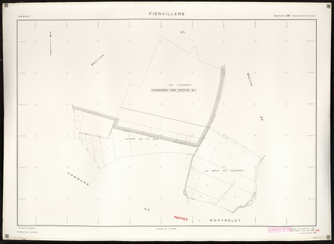 Plan du cadastre rénové - Fienvillers : section ZB