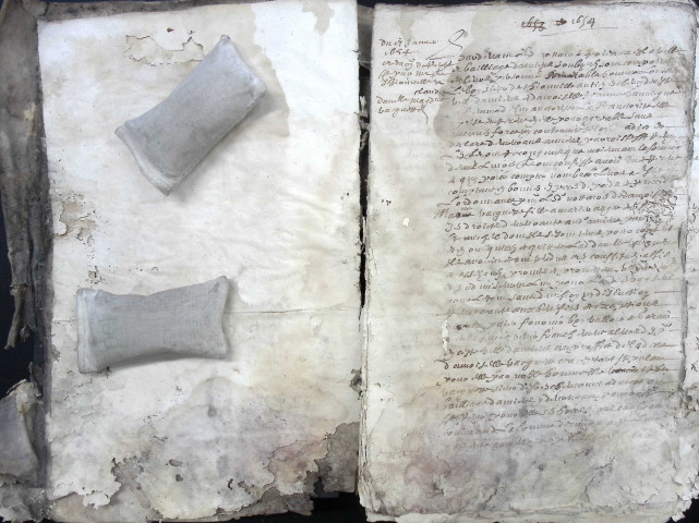 Etude de Me Adrien Navel à Amiens (étude n°3). Minutes des années 1654-1656