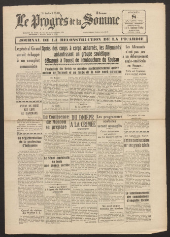 Le Progrès de la Somme, numéro 23093, 8 octobre 1943