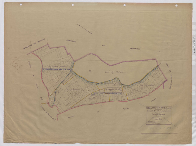 Plan du cadastre rénové - Molliens-au-Bois : section C