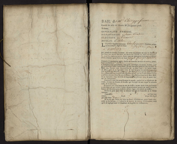 Contrôle des actes du bureau d'Albert pour la période du 8 mars 1734 au 13 mars 1736