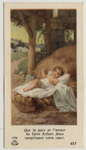 Que la paix et l'amour du Saint Enfant Jésus remplissent votre coeur. L'Enfant Jésus dans la mangeoire