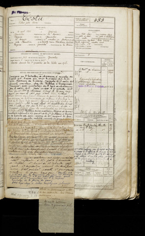 Testu, Fulbert Jules Désiré, né le 16 avril 1896 à Dargnies (Somme), classe 1916, matricule n° 433, Bureau de recrutement d'Abbeville