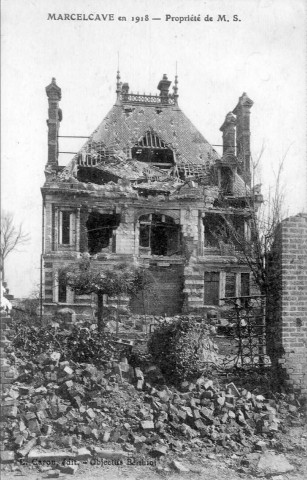 Marcelcave en 1918. Propriété de M.S
