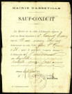 Mairie d'Abbeville. Sauf-conduit délivré à Maurice Tacquet, 12 ans, pour Abbeville et l'arrondissement en bicyclette. Valable 15 jours