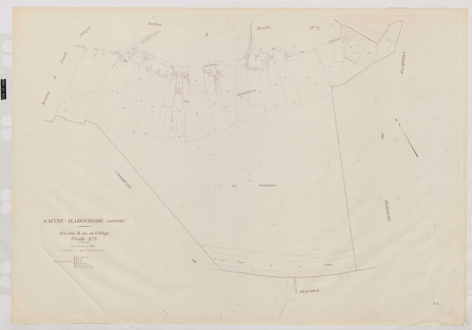 Plan du cadastre rénové - Sainte-Radegonde : section B3