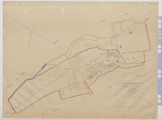 Plan du cadastre rénové - Courcelles-sous-Thoix : section A2