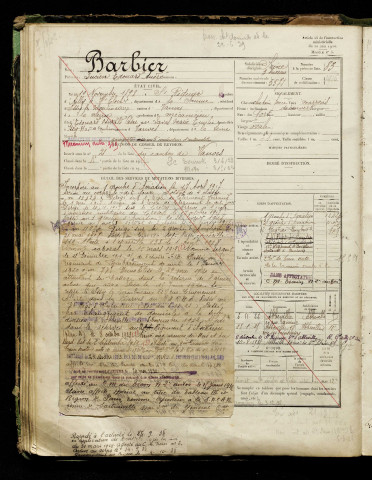 Barbier, Lucien Edouard André, né le 10 novembre 1898 à Saint-Riquier (Somme), classe 1918, matricule n° 5571, Bureau de recrutement d'Abbeville