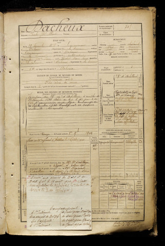 Dacheux, Charles Jean Baptiste Albert, né le 29 novembre 1878 à Louvencourt (Somme), classe 1898, matricule n° 307, Bureau de recrutement d'Abbeville