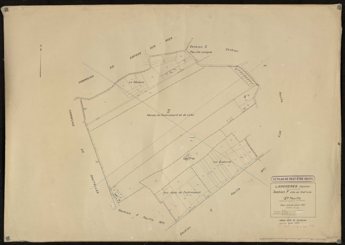 Plan du cadastre rénové - Lanchères : section F2