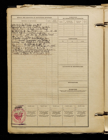 Lecointe, Jules Paul Clovis, né le 28 mai 1890 à Abbeville (Somme), classe 1910, matricule n° 1049, Bureau de recrutement de Péronne