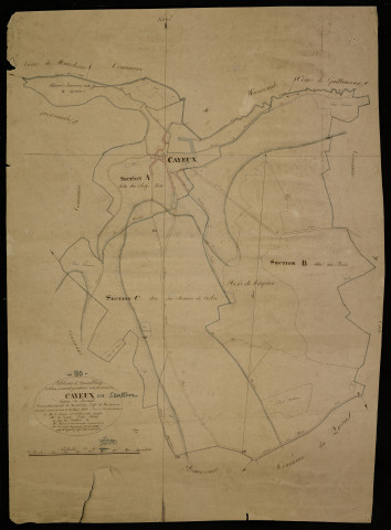 Plan du cadastre napoléonien - Cayeux-en-Santerre (Cayeux) : tableau d'assemblage