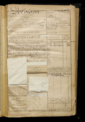 Deloison, Jules Léon Constant, né le 26 août 1897 à Cayeux-sur-Mer (Somme), classe 1917, matricule n° 1495, Bureau de recrutement d'Abbeville