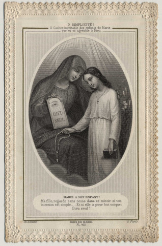 Marie à son Enfant. L'Enfant de Marie et la Vierge