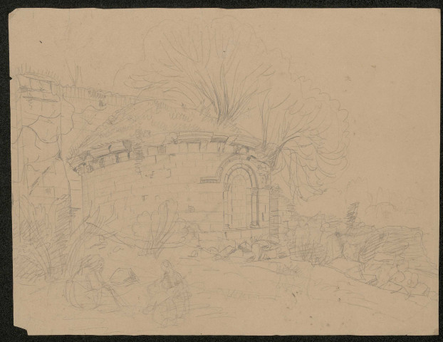 Etude. Fortifications, bastion. Calvaire