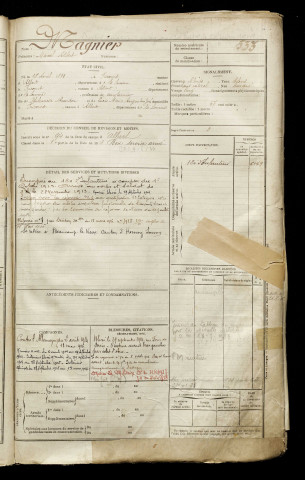Magnier, Marcel Albert, né le 18 avril 1893 à Fricourt (Somme), classe 1913, matricule n° 533, Bureau de recrutement de Péronne