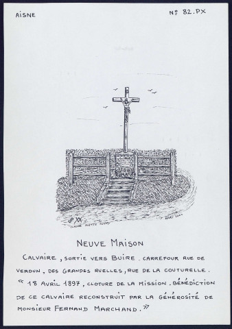 Neuve-Maison (Aisne) : calvaire, sortie vers Buire - (Reproduction interdite sans autorisation - © Claude Piette)