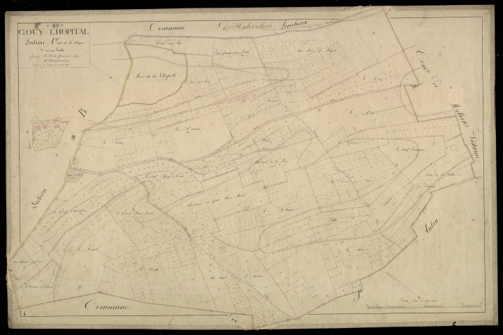 Plan du cadastre napoléonien - Hornoy-le-Bourg (Gouy l'Hopital) : Choque (La), A et partie développée de A