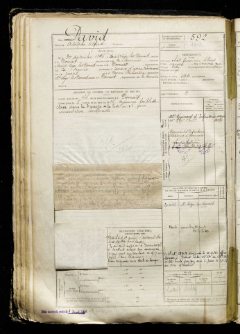 David, Adolphe Alfred, né le 30 septembre 1896 à Saint-Léger-lès-Domart (Somme), classe 1916, matricule n° 592, Bureau de recrutement d'Abbeville