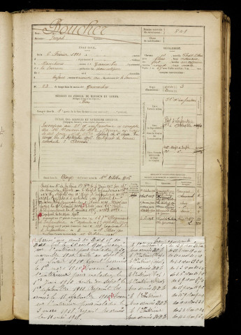 Boucher, Joseph, né le 06 février 1882, classe 1902, matricule n° 841, Bureau de recrutement d'Abbeville