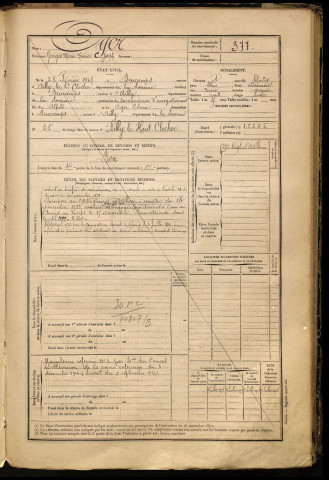 Oger, Georges Marie Léonce Joseph, né le 25 février 1867 à Brucamps (Somme), classe 1887, matricule n° 377, Bureau de recrutement d'Abbeville
