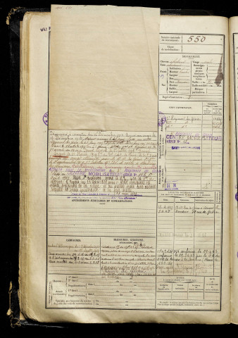 Boidin, Fernand Augustin, né le 14 septembre 1895 à Agnez-lès-Duisans (Pas-de-Calais), classe 1915, matricule n° 550, Bureau de recrutement d'Amiens