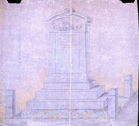 Guerre 1914-1918 : projet de monument aux morts en forme de stèle