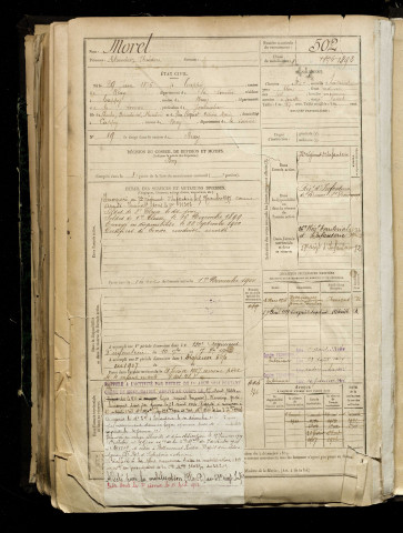 Morel, Alcindor Théodore, né le 29 juin 1876 à Cappy (Somme), classe 1896, matricule n° 502, Bureau de recrutement de Péronne