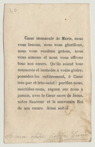Par le glaive mon coeur ouvert vous montre combien j'ai souffert. Coeur immaculé de Marie