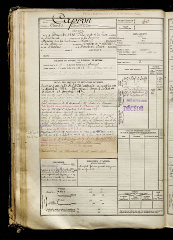 Capron, Charles Edouard, né le 02 décembre 1895 à Domart-sur-la-Luce (Somme), classe 1915, matricule n° 60, Bureau de recrutement de Péronne