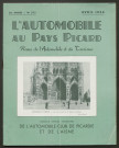 L'Automobile au Pays Picard. Revue de l'Automobile et du Tourisme. Organe officiel de l'Automobile-Club de Picardie et de l'Aisne, 375, avril 1954