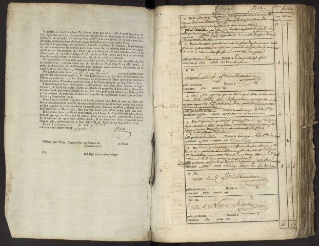 Contrôle des actes du bureau d'Andainville pour la période du 28 mai 1697 au 10 août 1723