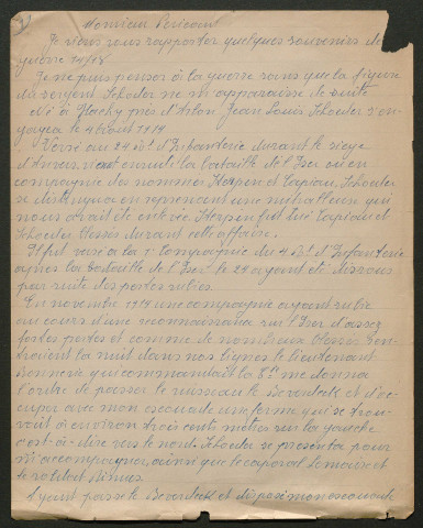 Témoignage de Duquesne, Télésphore (Sergent) et correspondance avec Jacques Péricard