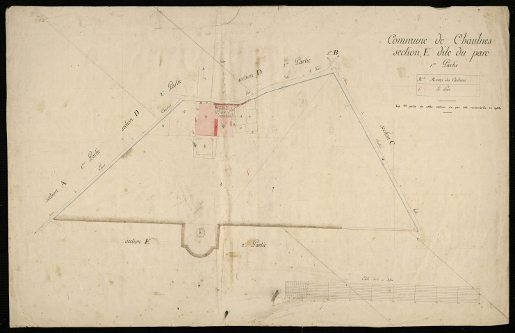 Plan du cadastre napoléonien - Chaulnes : Parc (Le), E1