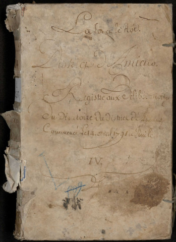 Délibérations du Directoire du district d’Amiens : 14 avril 1791-20 juin 1791