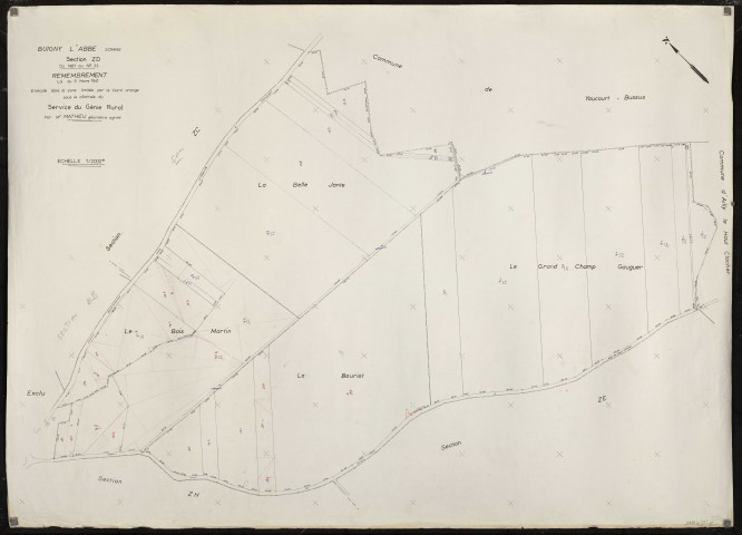 Plan du cadastre rénové - Buigny-l'Abbé : section ZD