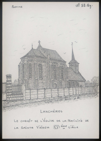 Lanchères : chevêt de l'église de la nativité - (Reproduction interdite sans autorisation - © Claude Piette)
