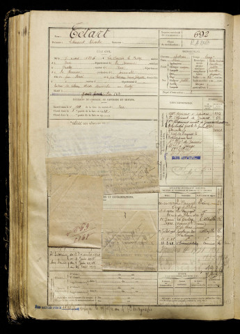 Tétart, Edmond Charles, né le 07 mars 1895 à Crotoy (Le) (Somme), classe 1915, matricule n° 692, Bureau de recrutement d'Abbeville