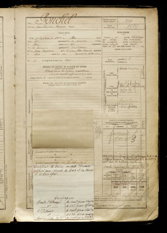 Ponchel, Jean Baptiste François, né le 09 septembre 1882 à Rue (Somme), classe 1902, matricule n° 995, Bureau de recrutement d'Abbeville