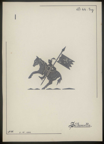 Silhouette de chevalier sur son cheval - (Reproduction interdite sans autorisation - © Claude Piette)