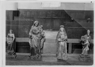 Eglise de Pargny : détail de quatre statues en bois de saints