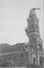 Guerre 1914-1918. Vue de la basilique Notre-Dame de Brebières après les bombardements