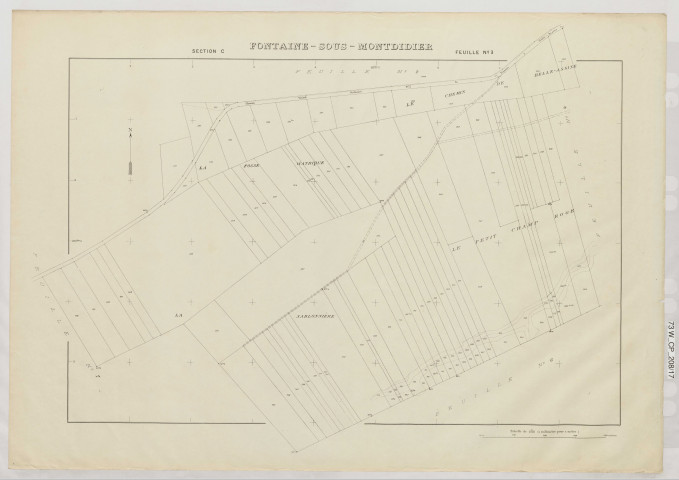Plan du cadastre rénové - Fontaine-sous-Montdidier : section C3