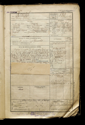 Heurtel, Lucien Robert, né le 27 mai 1900 à Dargnies (Somme), classe 1920, matricule n° 539, Bureau de recrutement d'Abbeville