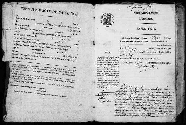 Picquigny : naissances, mariages, décès