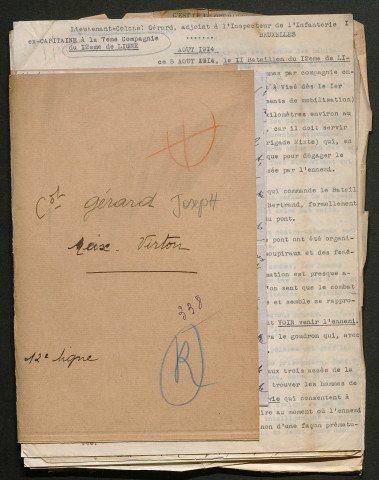 Témoignage de Gérard, Joseph (Lieutenant colonel - ex capitaine) et correspondance avec Jacques Péricard